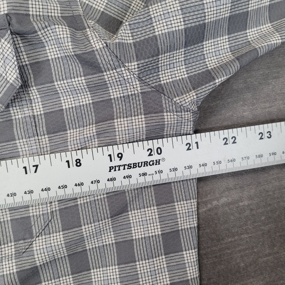 Croft & Barrow Mens Small Quick-Dry Short Sleeve Plaid Fishing Hiking Shirt Gray - Picture 6 of 6